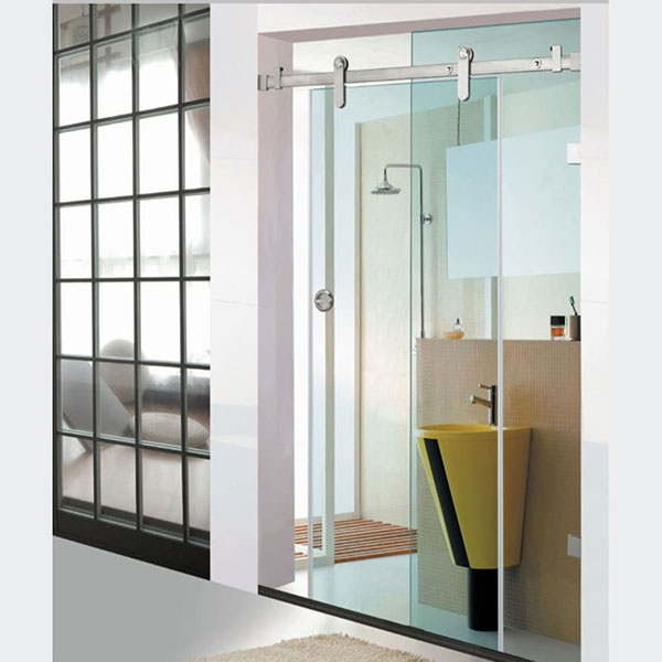 Bộ ray inox hộp 10x30 cửa kính cường lực