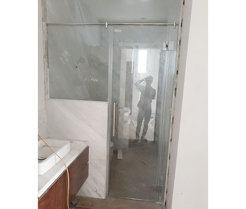 Vách tắm kính cửa mở quay 01