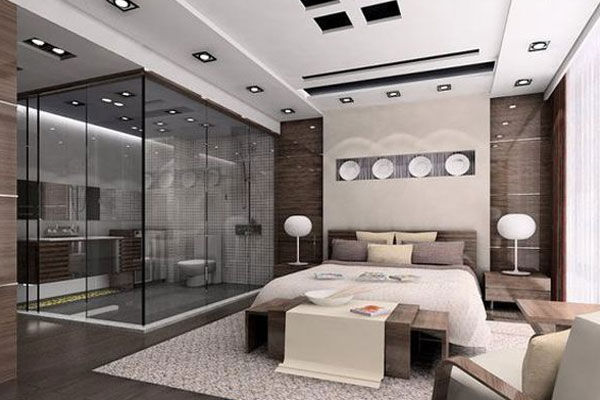 Có nên làm phòng tắm kính cho phòng ngủ không